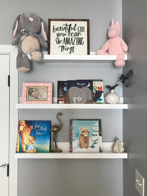Baby room floating hot sale shelves