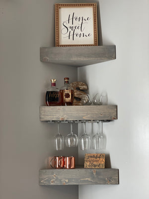 Stained Wine Glass Floating Shelf